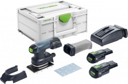 Festool 577685 Cordless Orbital Sander RTSC 400 Li 3,0 I-Plus GB with 2 x 18V 3.0Ah ERGO Batteries, TCL 6 Charger and SY £529.95